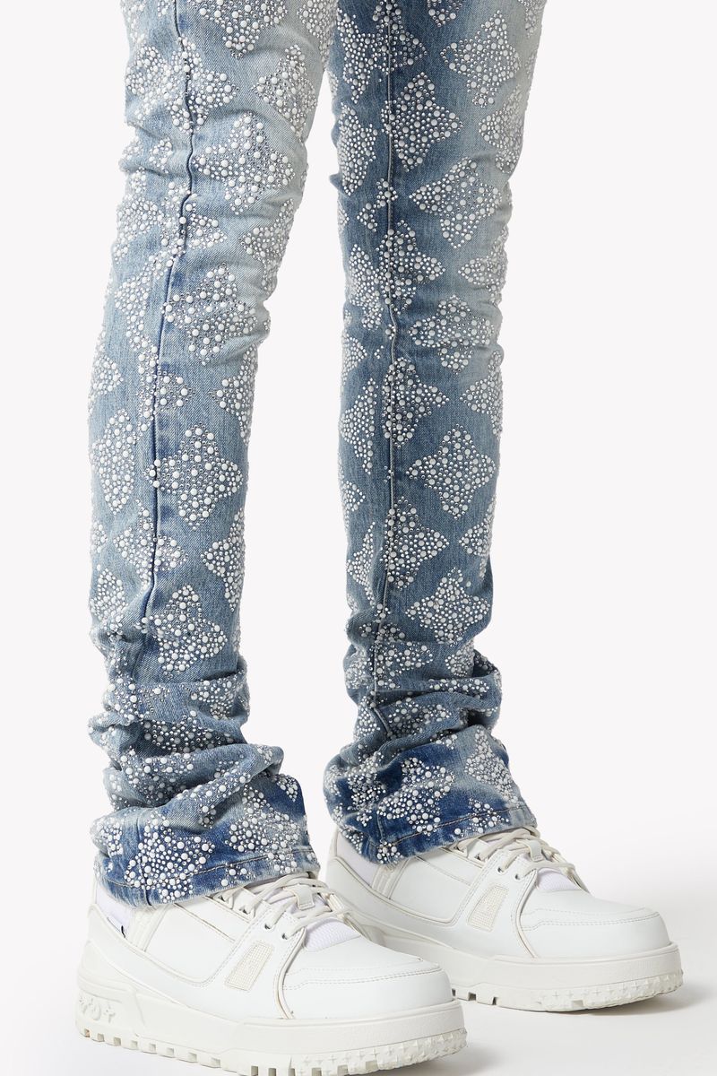 GUAPI Aqua Blue Embellished Denim V4 '521ABEDV4'