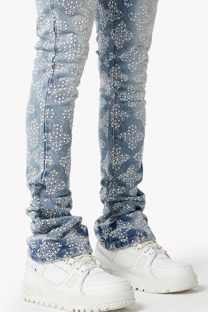 GUAPI Aqua Blue Embellished Denim V4 '521ABEDV4'