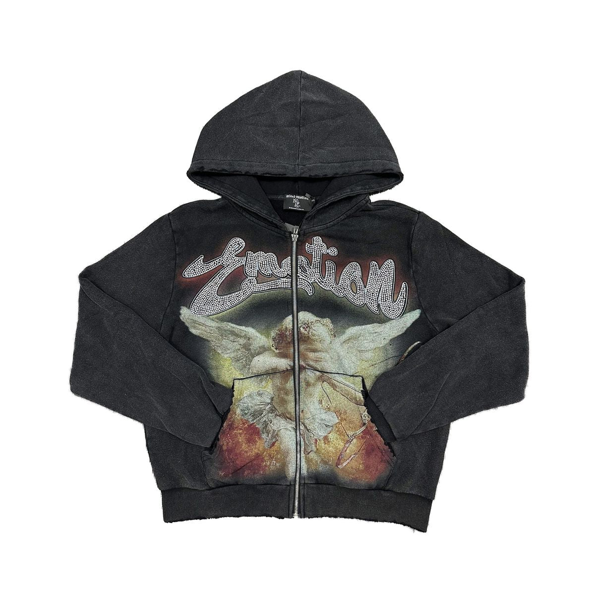MIXED EMOTION Black "Rhinestone" Hoodie