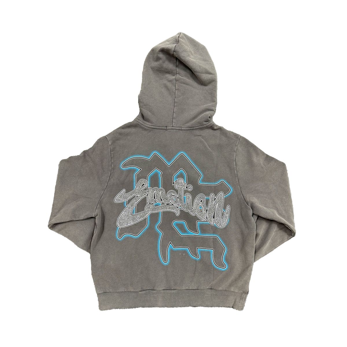 MIXED EMOTION Grey “Rhinestone“ Hoodie