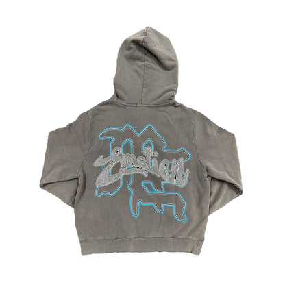 MIXED EMOTION Grey “Rhinestone“ Hoodie