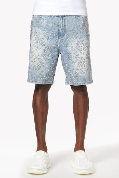 GUAPI Aqua Blue Embellished Denim Shorts V2 '500ABEDS'