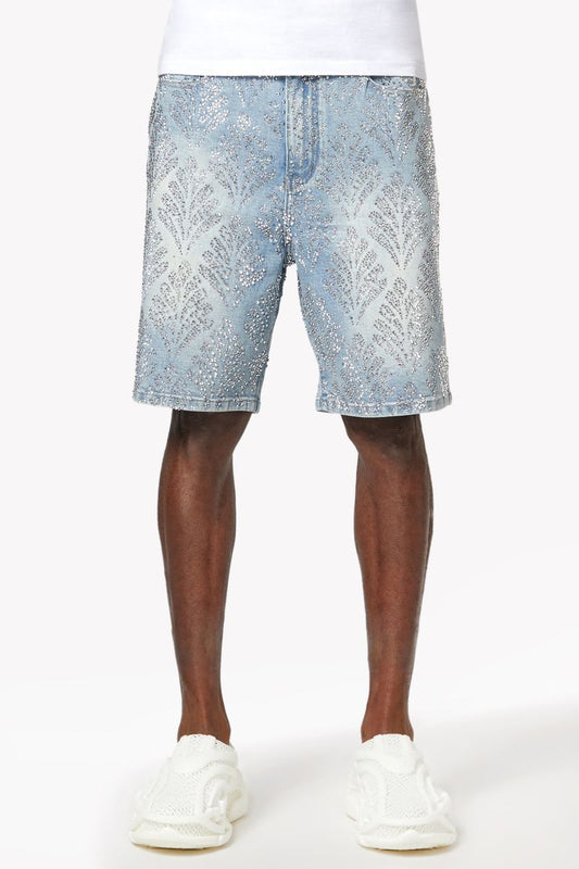 GUAPI Aqua Blue Embellished Denim Shorts V2 '500ABEDS'