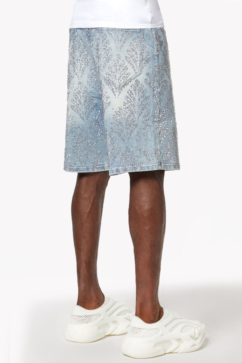 GUAPI Aqua Blue Embellished Denim Shorts V2 '500ABEDS'