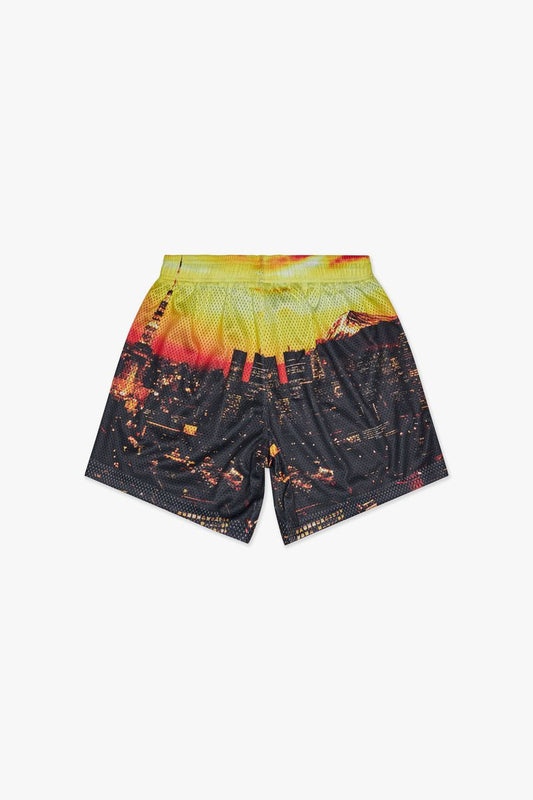 6TH NBRHD "TRY-OUTS" MESH SHORTS (ORG MULTI)