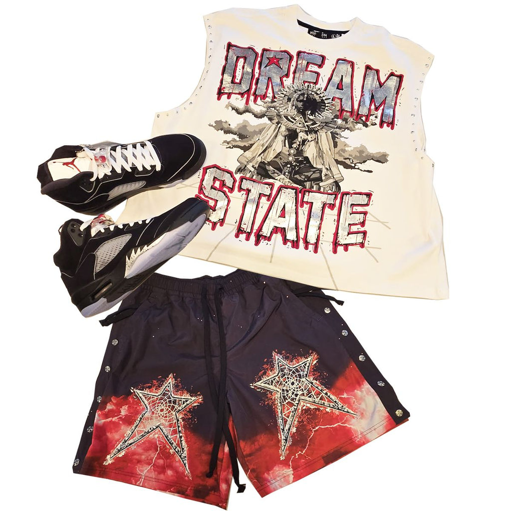 HUDSON DREAM STATE SNAP OFF NYLON SHORT (581) RED