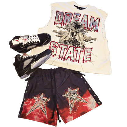 HUDSON DREAM STATE SNAP OFF NYLON SHORT (581) RED