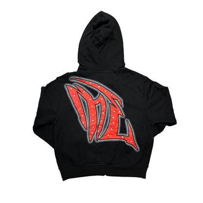 M.E. Black Graffiti Zipper Hoodie