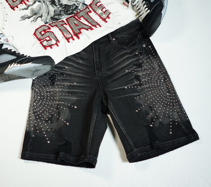 HUDSON STUDDED BURST SHORT (568) BLK