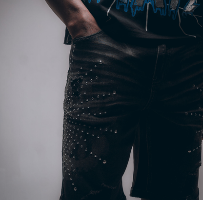 HUDSON STUDDED BURST SHORT (568) BLK