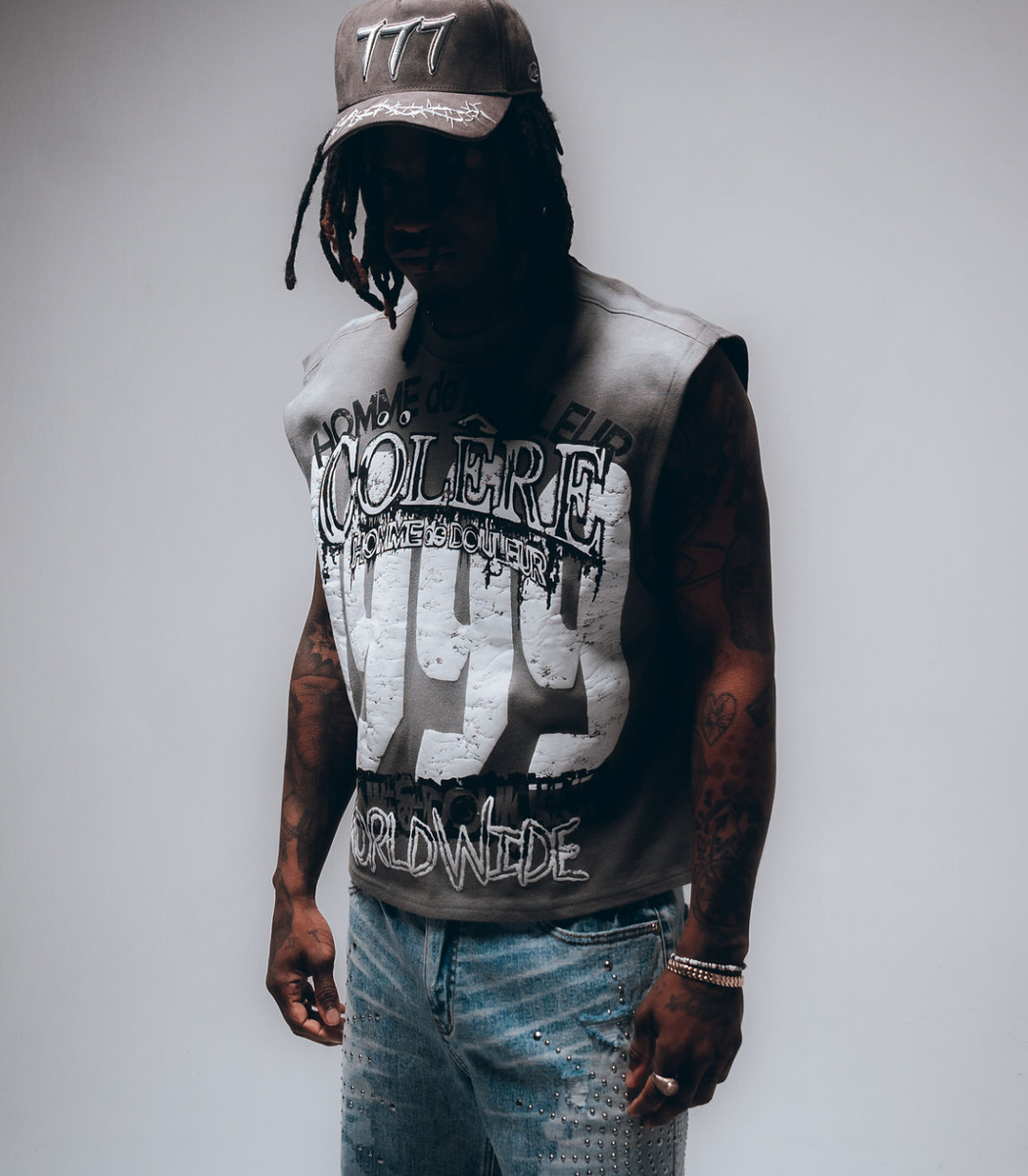 HUDSON COLERE SLEEVLESS TEE 320GSM (572) GREY