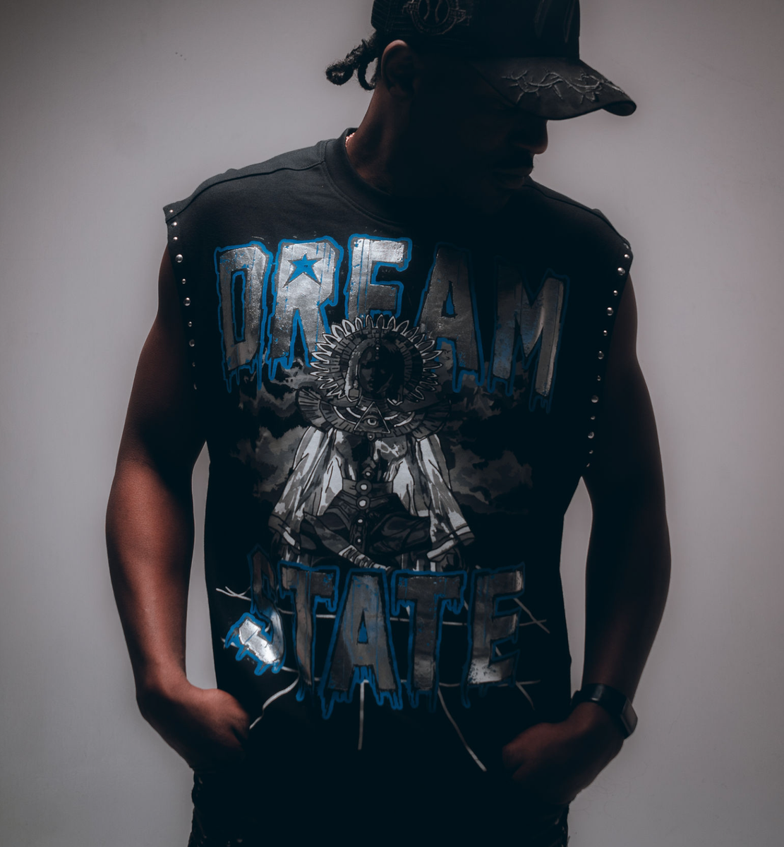 HUDSON DREAMSTATE SLEEVLESS TEE 320GSM (577) BLACK