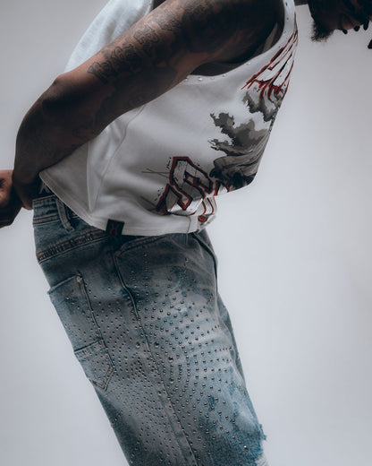 HUDSON STUDDED BURST SHORT (568) M BLUE