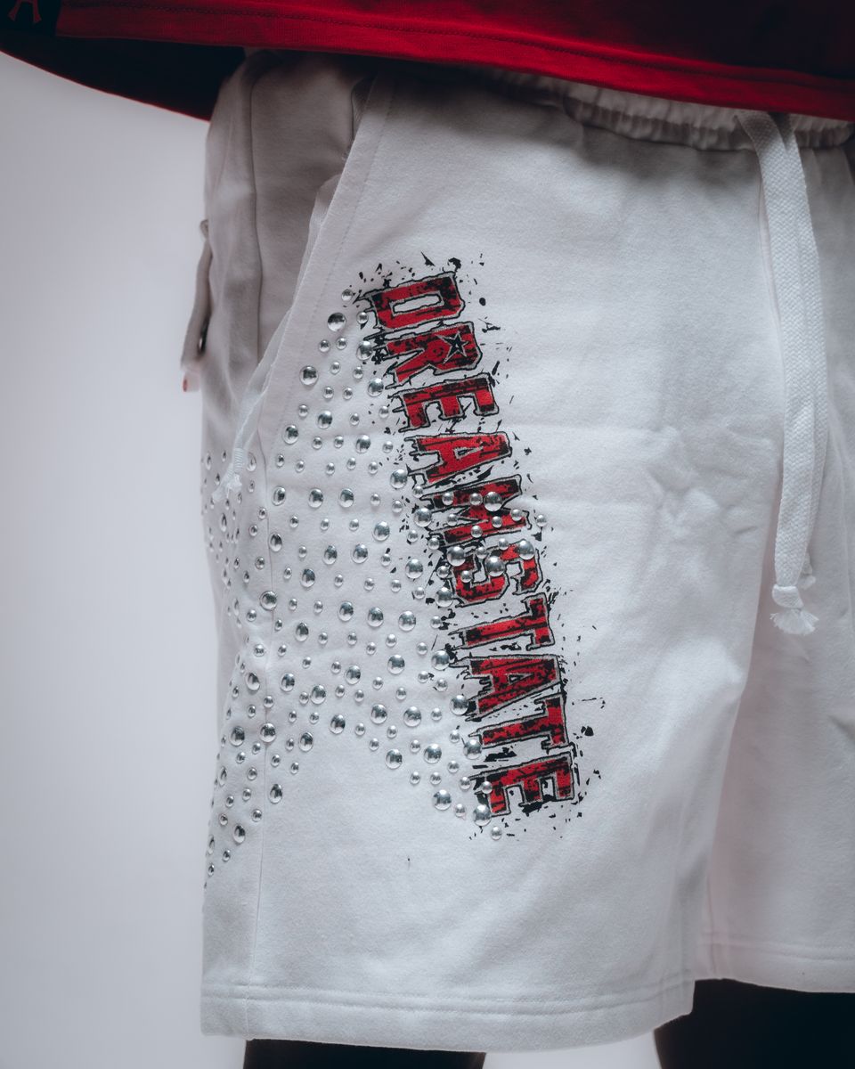HUDSON DREAMSTATE FLEECE SHORT w/STUDS (580) WHITE