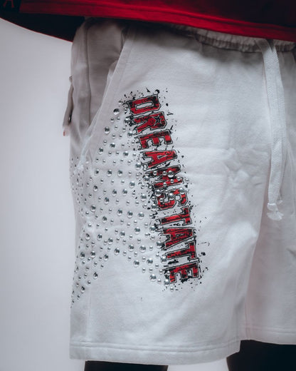 HUDSON DREAMSTATE FLEECE SHORT w/STUDS (580) WHITE