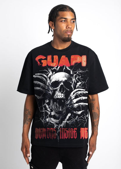 GUAPI DEMONS INSIDE TEE V1-BLACK/RED
