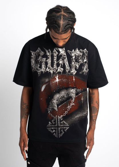 GUAPI CHAINED TEE BLACK/RED