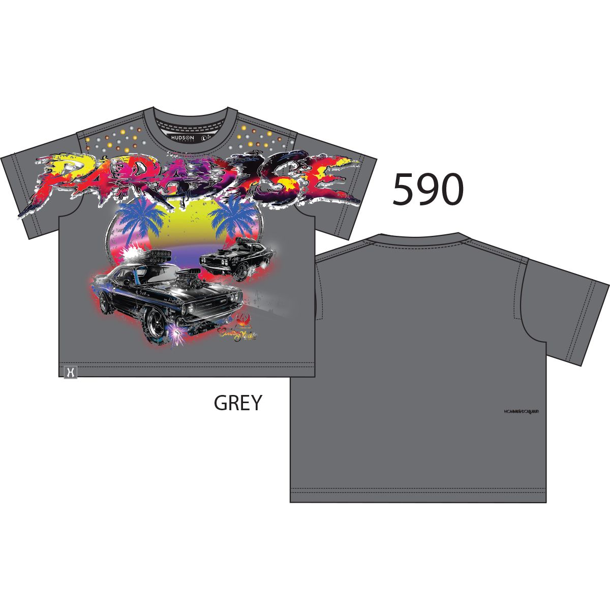 HUDSON PARADISE TEE 285GSM (590) GREY