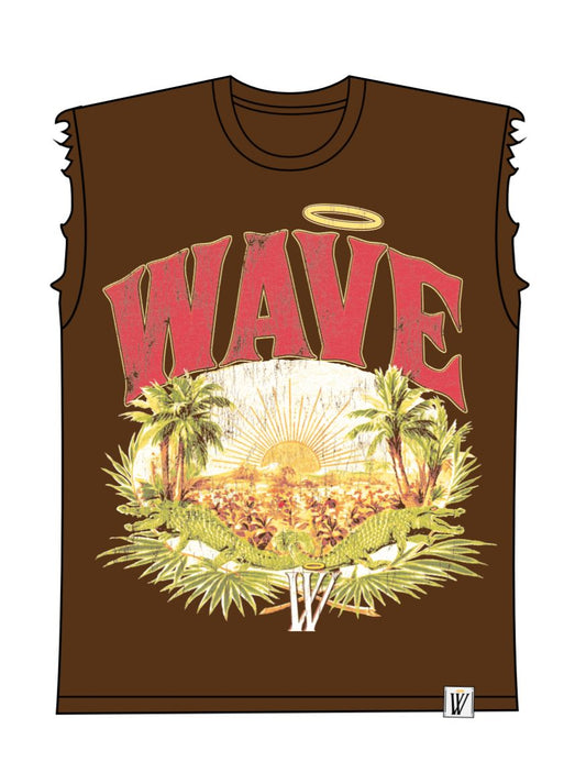 MR WAVE PARADISE CUT OFF TEE MR-5003 (ACID BROWN)