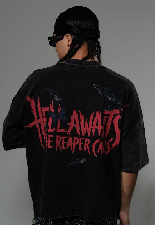 STRAY WIDE & CROP FIT T SHIRT ST1364-BLK