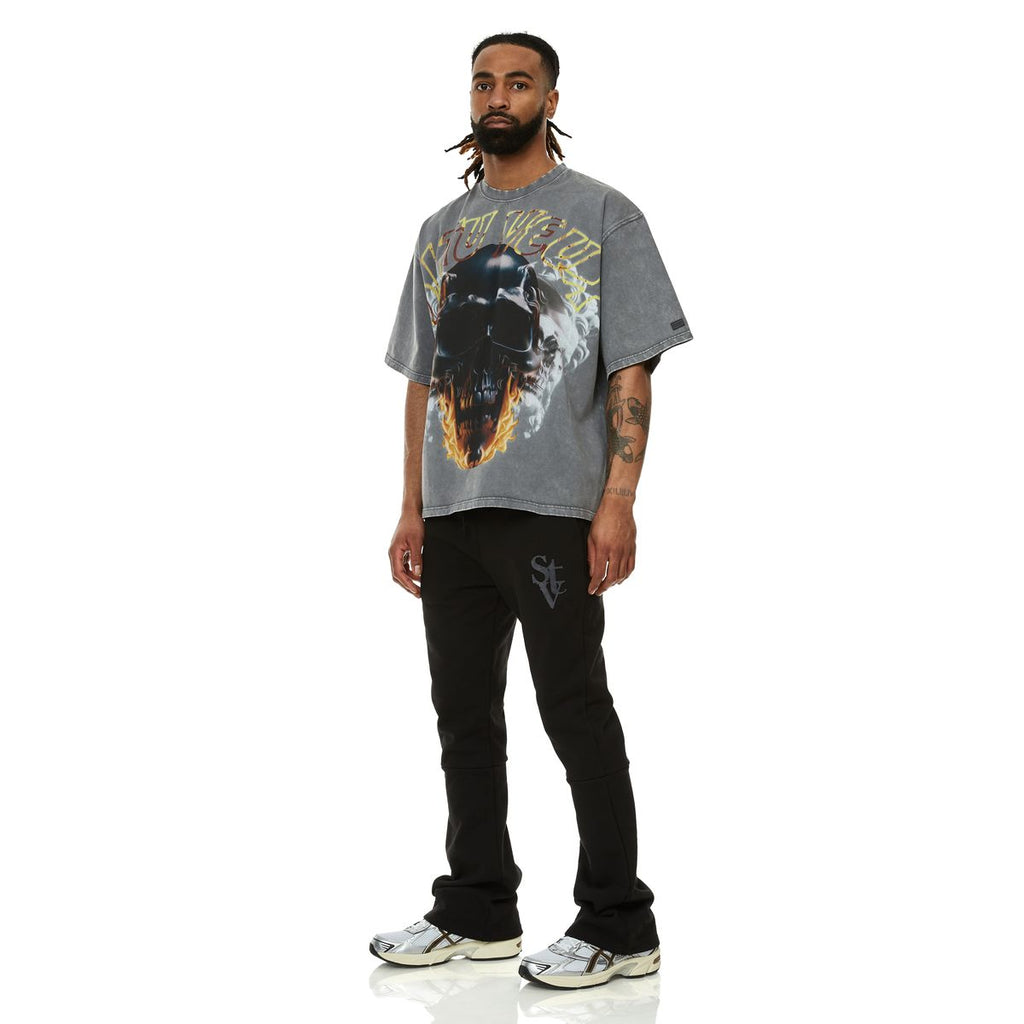 SI TU VEUX LE MONDE TEE (TV0247) CHARCOAL WASH