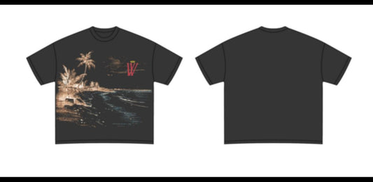 BeachFront Wave (Black) Thermal tee (MR-1005)