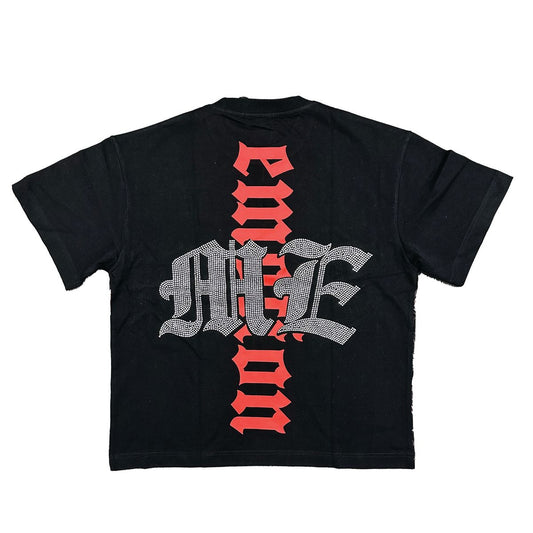 M.E. Octopus Rhinestone Tee - BLACK