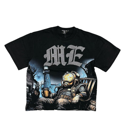 M.E. Astronaut Rhinestone Tee - BLACK