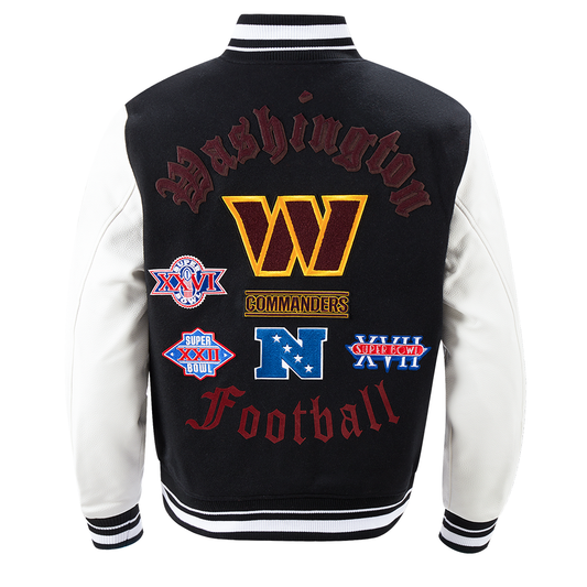 WASHINGTON COMMANDERS OLD ENGLISH RIB WOOL VARSITY JACKET (FWR6410323)