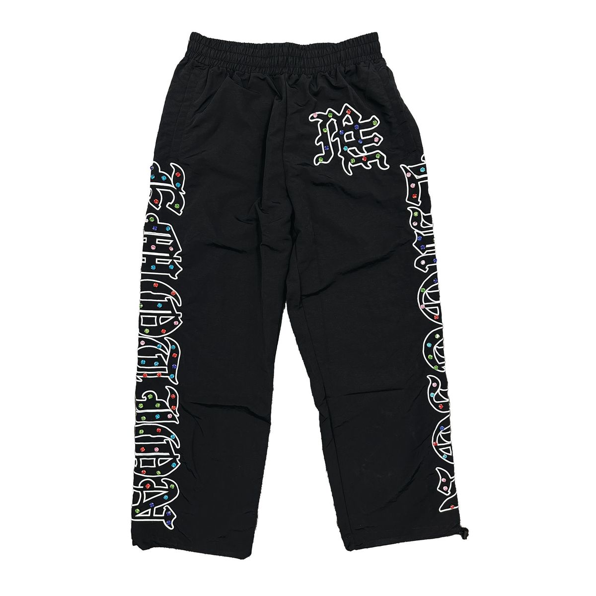 Mixed Emotion 'ME' Rhinestone Nylon Pants