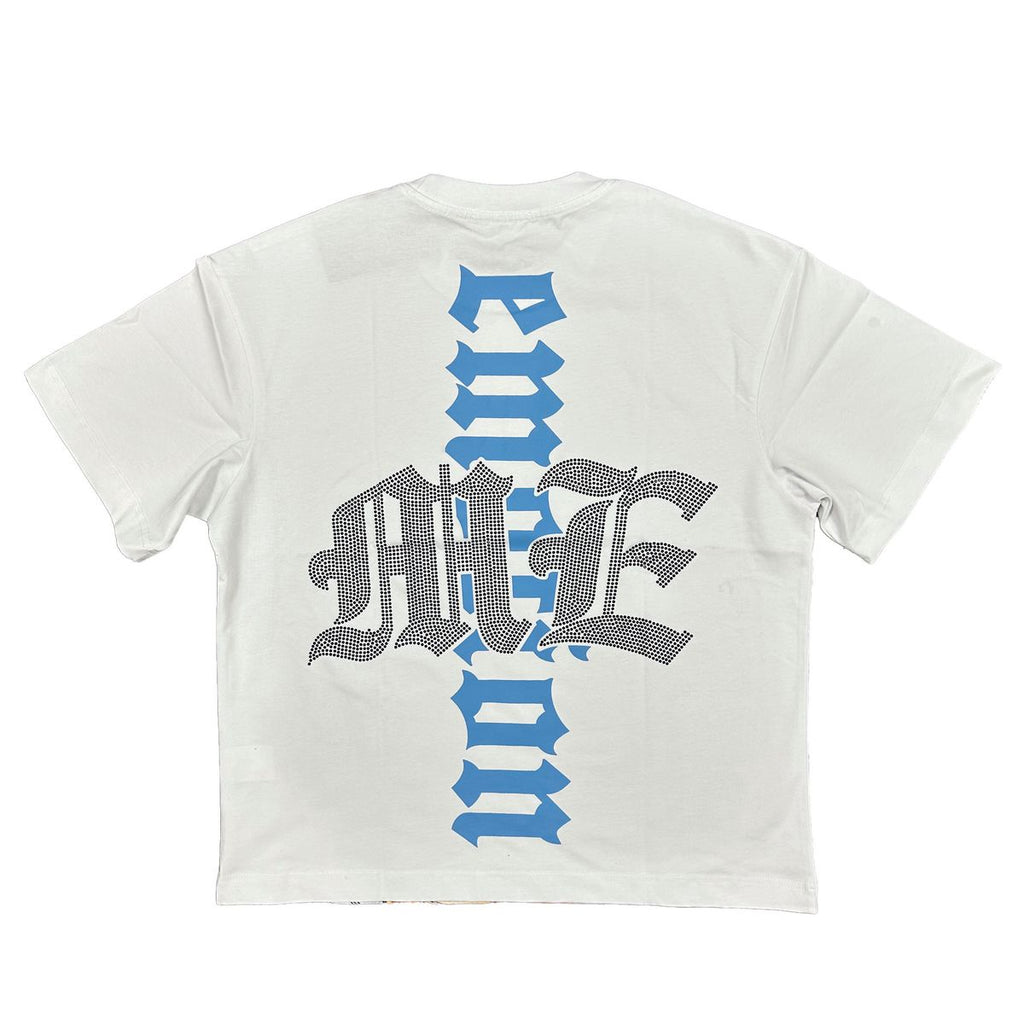 M.E. White Angel Rhinestone Tee -WHITE