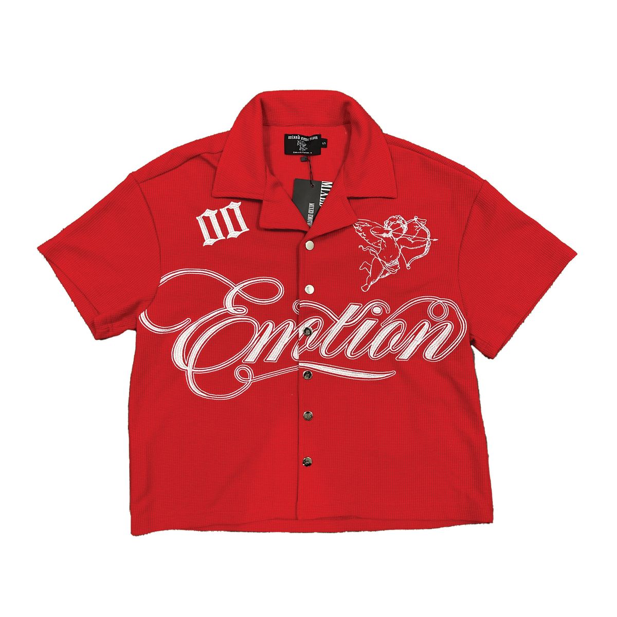 M.E. Red Signature Button Up