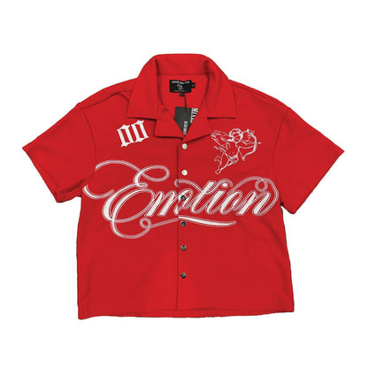 M.E. Red Signature Button Up