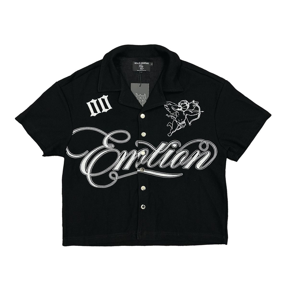 M.E. Black Signature Button Up