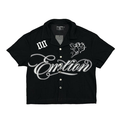 M.E. Black Signature Button Up