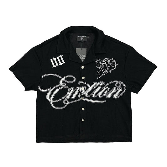 M.E. Black Signature Button Up