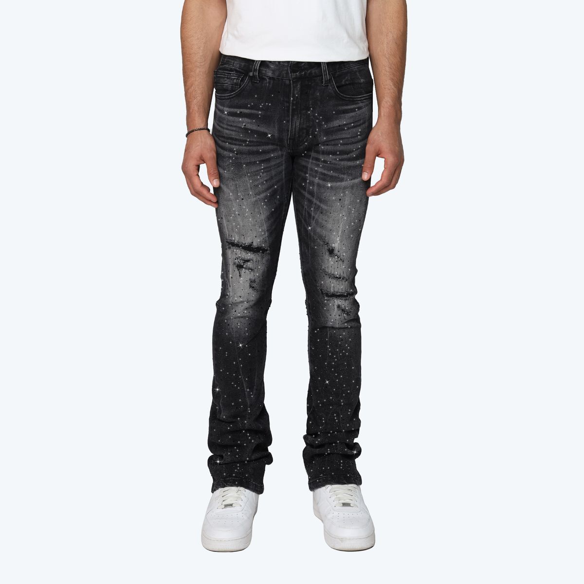 SMOKE RISE ALL RHINESTONE JEAN (JP25536)