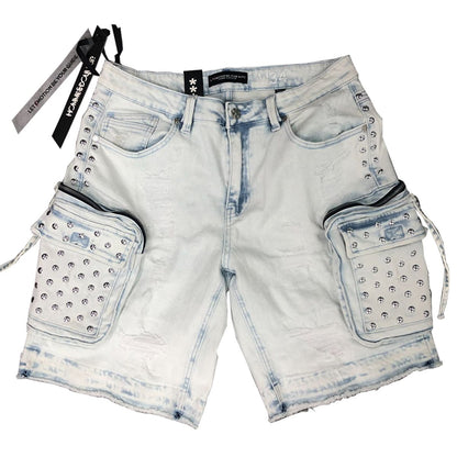 HUDSON STUDDED CARGO SHORT (567) ICE BLUE