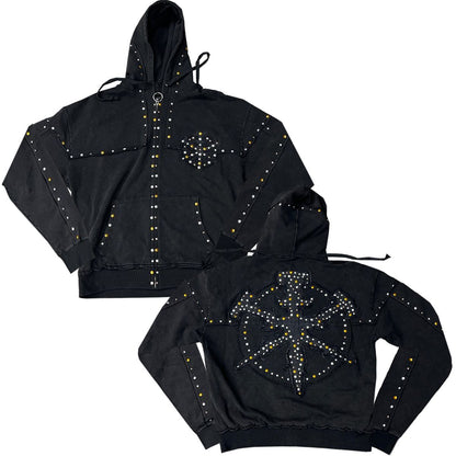 Hudson Hoody 585 Studded Metal Oversized Hoody BLK