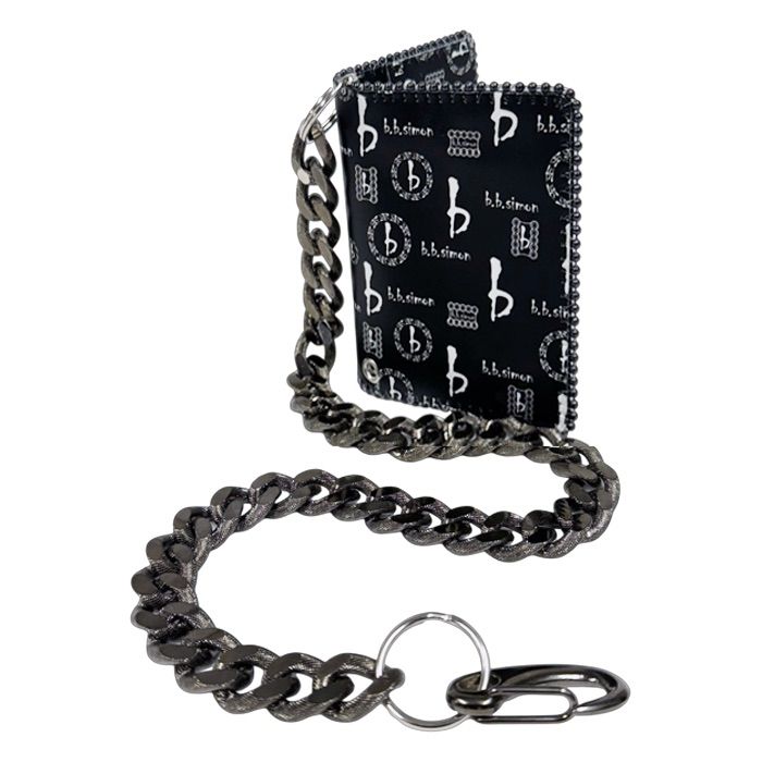 B.B SIMON WALLET/CHAIN WAL-R97-HEMATITE-BF-CH3