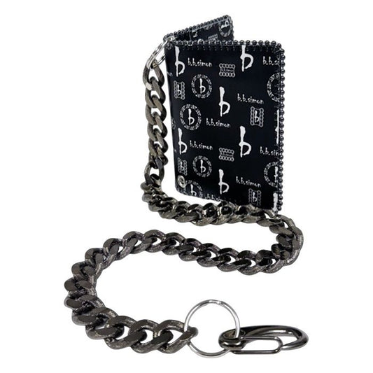 B.B SIMON WALLET/CHAIN WAL-R97-HEMATITE-BF-CH3