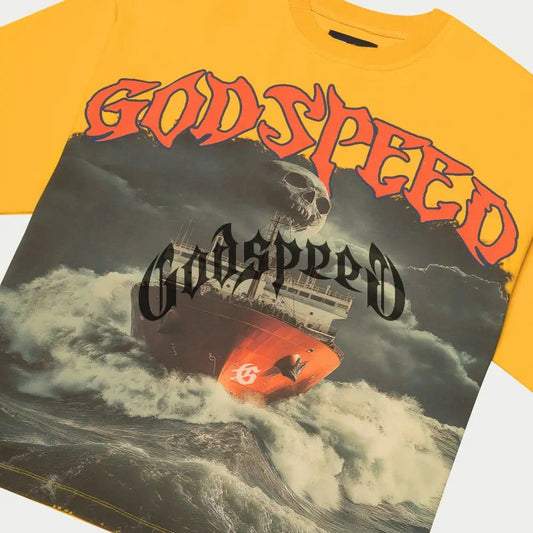 GOD SPEED SEA-SICK-YELLOW T SHIRT