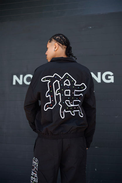 Mixed Emotion 'ME' Rhinestone Nylon Jacket