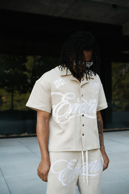 M.E. Cream Signature Button Up
