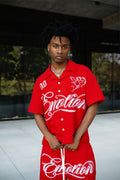 M.E. Red Signature Button Up