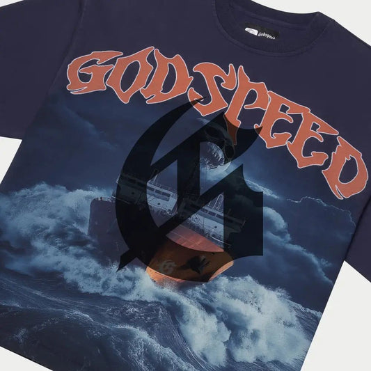 GOD SPEED SEA-SICK-NAVY SHIRT