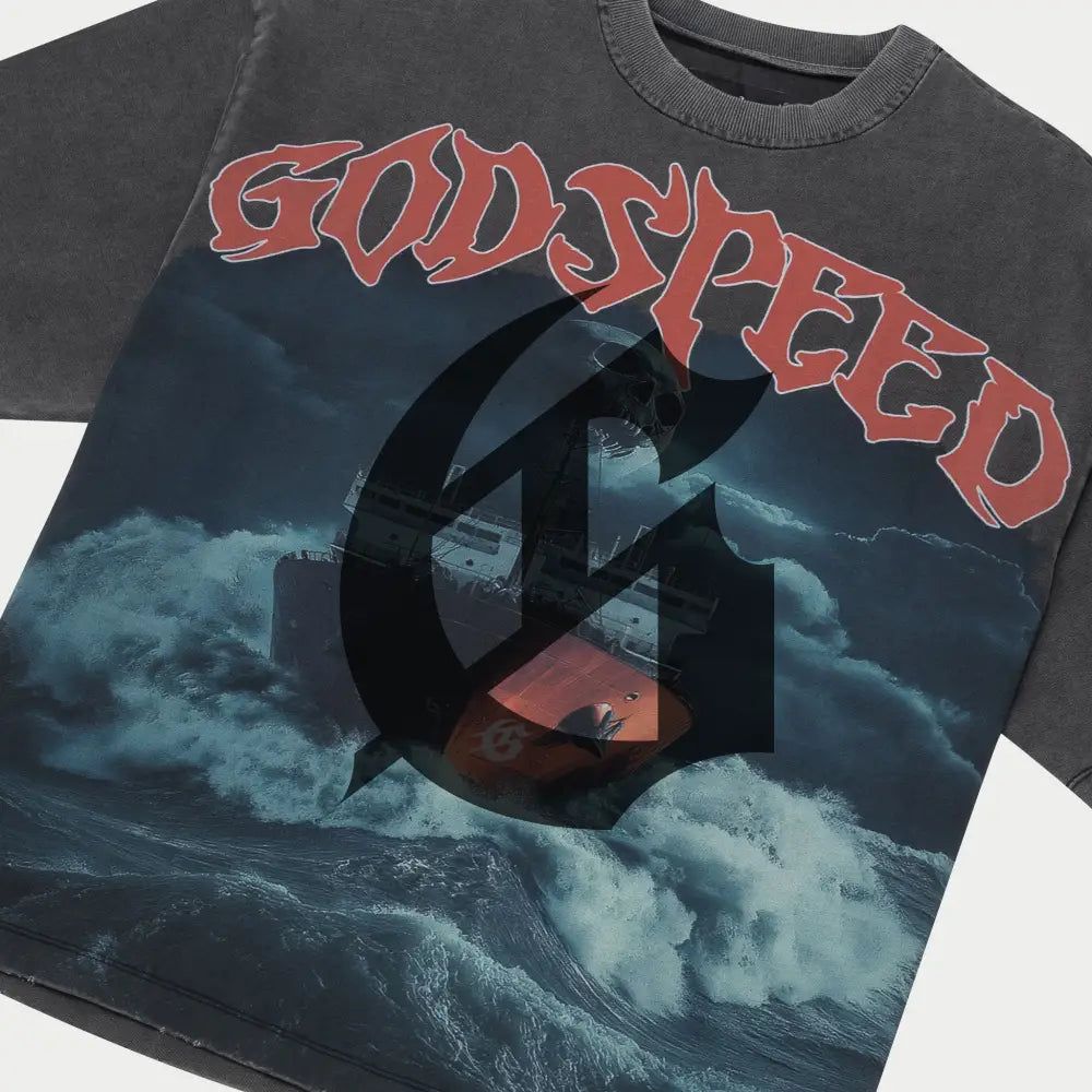 GOD SPEED SEA-SICK-GREY-WASH  SHIRT