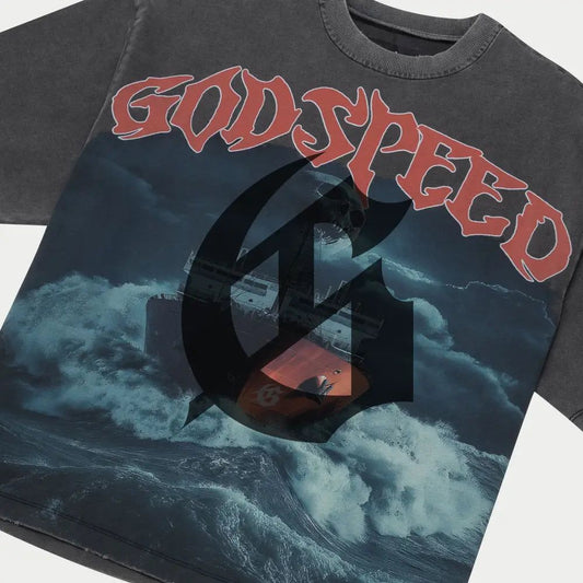 GOD SPEED SEA-SICK-GREY-WASH  SHIRT