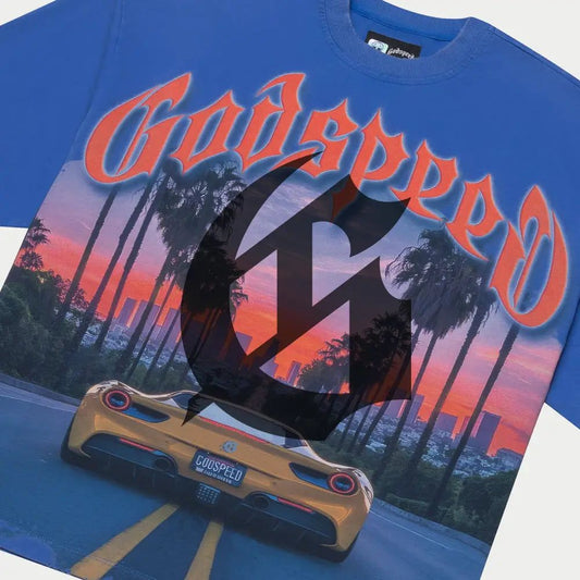 GOD SPEED SUNSET-BLVD-ROYAL T SHIRT