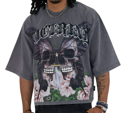 DOCTRINE SKULLED MOTH GARDEN TEE (DB0303)